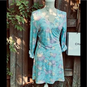 Fun in the ☀️ with this sky blue floral dress🌺🌹😍